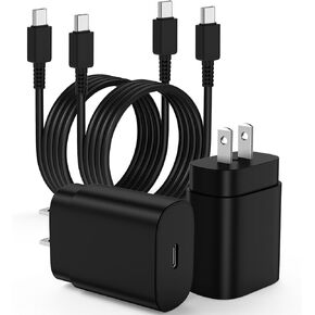 3Pack 45W USB C Charger for Samsung Galaxy S24 Ultra, Super Quite Fast Charging Type C Block with 6FT C to C Cord for Samsung Galaxy Tab S9/S8 S23 Ultra/S22 Ultra/S23/S22+/S22/S21/Note 10 Plus/20,S8+
