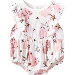 Short Sleeve Bodysuits for Baby Girls Cute Infant Girl Toddler Snap Viscose from Bamboo Girls' Bodysuit