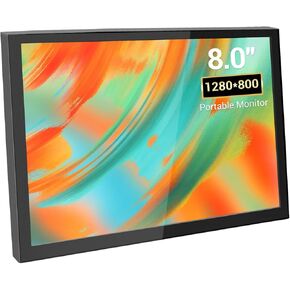8 Inch Mini Monitor, Small HDMI Screen Display,1280 * 800 Resolution Portable Monitor for PC Laptop Compatible with Raspberry Pi Game Consoles
