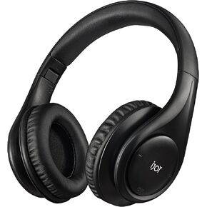 iJoy ISO Bluetooth 5.0 Wireless Over Ear Foldable Stereo Headphones with 30 Hours Battery and Built-in Microphone, (Matte Black)