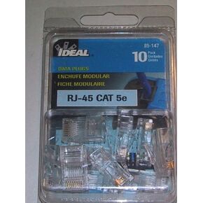 Ideal 85-147 Modular Plug, Cat 5E Rj-45/Rj-11 Module, 8 Ports 10PK