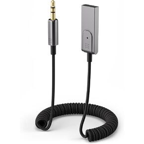 Bluetooth 5.3 Aux Adapter for Car USB, FlyCoco Receiver Connects Bluetooth to Car, Speaker, and Home Stereo Audio Enabling Hands-Free Calls Phone Music, Bluetooth Receiver USB 2.0 to 3.5mm