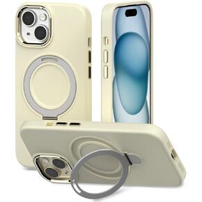 GOOSPERY Liquid Silicone Case Compatible with Magsafe, iPhone 15 Case, Shock of Slim Phone Cover, Practical Microfiber lining Soft Grip Case with Kickstand, 6.1 Inch, Sky blue