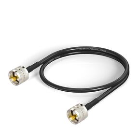 PL259 Cable UHF Male to Male Right Angle Low Loss RG58 Coax Jumper Cables 1ft for SWR Meter HAM CB Radio Antenna Analyzer Walkie Talkie Lightning Arrestor etc. 2pcs