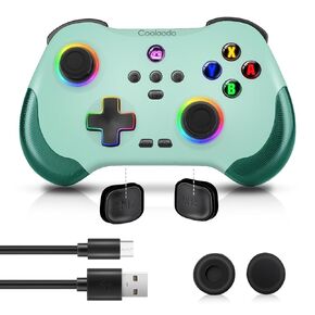 Coolaado Wireless Pro Controller for Switch/Lite/OLED, Bluetooth Handheld Gaming Joysticks Gamepad Compatible With iPhone/Andriod Phones/PC, Support for Xbox/PS3/4/Swtich (Black)