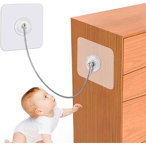 20 Inch Furniture Anchors for Baby Proofing Stainless Adhesive TV Safety Straps 6 Pack No Drill Furniture Straps for Child Safety Anti Tip Furniture Wall Anchor Earthquake Straps to Prevent Falling