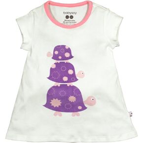 Babysoy Organic Animal Print Girl A-line Short Sleeve Round Neck Tee