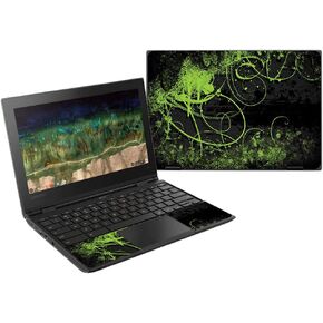 MightySkins Skin Compatible with Lenovo 500E Chromebook 11.6" (2018) - Green Distortion | Protective, Durable, and Unique Vinyl Wrap Cover | Easy to Apply, Remove, and Change Styles | Made in The USA