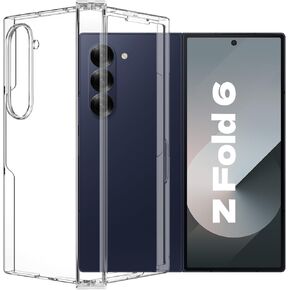حافظة لهاتف سامسونج جالاكسي Z فولد 6 مع حماية مفصلية من البولي كربونات الصلب وملمس مريح للبشرة وامتصاص الصدمات، حافظة واقية مضادة للسقوط وغير قابلة للانزلاق ومضادة للاصفرار لهاتف جالاكسي زد فولد 6 2024 (شفاف) in Kuwait