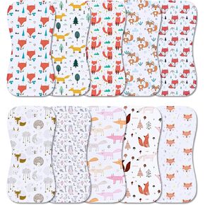 10-Pack Burp Cloths for Baby Boys and Girls - Organic Baby Burp Cloth,Baby Washcloths, Burp Rags, Large Neutral Burp Clothes for Newborn