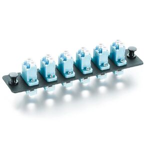 OM4 Multimode Fiber Patch Panel, 12 Fiber LC to LC Patch Panel with 6 x LC/LC UPC Duplex Fiber Optic Adapters, LGX Compatible, 129 x 29mm, Ceramic Sleeve