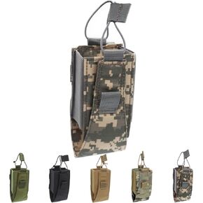 1000D Nylon Tactical Radio Holder Radio Case Radio Pouch Military Molle Radio Walkie Talkie Holder Bag Hunting Magazine Pouches Pocket for Two Ways Walkie Talkies Compatible (Black)