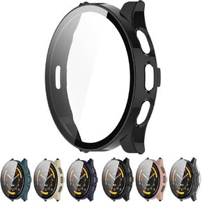 MOTONG PC Full Coverage Protective Watch Case Cover Tempered Glass Screen Protector Compatible with Garmin Venu 3(Venu 3 Black)