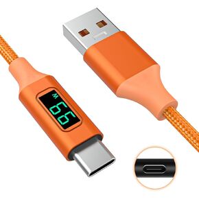 Type C Cable with LED Display Compatible with JBL Charge 4, Charge 5, Flip 5, Flip 6, Pulse 4, Clip 4, JR POP Bluetooth Speakers, for iPhone 15/15 Pro, Galaxy S24 S23, Note Phone, 3.3ft
