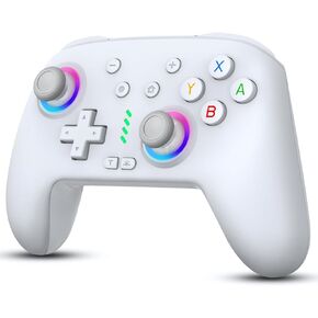 ZRZLMVP Switch Pro Controller Wireless Control - Compatible with Nitendo Switch/OLED/Lite, 1000mAh Rechargeable Switch Controllers with 9 Colors LED, Wake Up, Turbo, Vibration