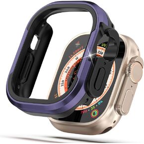 Matte Metal Case Fit for Apple Watch Series 10 42mm Case Bumper, [Matte Aluminum Bezel] + [Soft TPU Bumper] Max Anti-Scratch & Military-Grade Protective Cover for iWatch s10 Accessories 42mm, Purple
