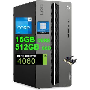 سطح المكتب للألعاب لينوفو LOQ | معالج انتل ١٠ كور i5-14400F | 32 جيجابايت DDR5 2 تيرابايت SSD | جرافيك جي فورس RTX 4060 8 جيجا | USB-C DisplayPort Win11Pro أسود + كابل HDMI in Kuwait