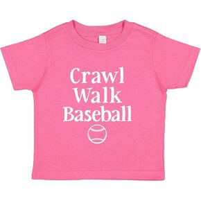 Tees & Tails Crawl Walk Baseball Future Baseball Player Infant Baby Tee Shirt Assorted Colors (6M 12M 18M 24M)