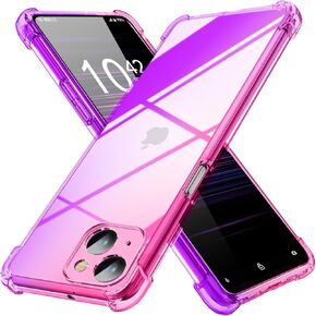 جراب لهاتف iPhone 15 Plus [متدرج] غطاء ناعم شفاف من مادة TPU غير قابل للانزلاق وغير أصفر اللون لهاتف iPhone 15 Plus [أزرق/وردي]، MDM-HCJB-61-06 in Kuwait