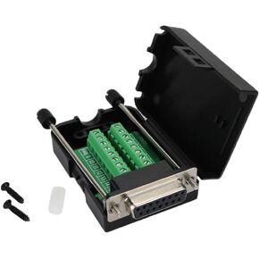 Twinklebay D-SUB DB15 أنثى 15 دبوس جاك منفذ إلى موصل لوحة القطع الطرفية، قابس صفين مع حافظة