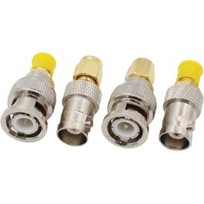 SMA to BNC Kits Male Female Adapter 4-Pack Coax Coaxial Connector SMA Male Female to BNC Male Female