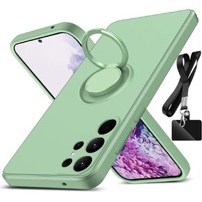 for Samsung Galaxy S23 Ultra Case,with 360°Rotatable Ring Holder Kickstand & Strap Lanyard Liquid Silicone Slim Shockproof Protective Case for Samsung Galaxy S23 Ultra,Black 2.121