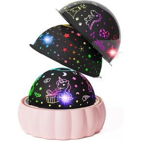 Star Projector Night Light for Kids, Toys for 3-8 Year Old Girls Boys, 3 Projection Themes 7 Lighting Modes 360° Rotation Projection Kids Night Light, Galaxy Star Light for Ceiling Room Decor