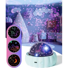 ضوء ليلي لجهاز عرض النجوم للأطفال، ألعاب للأولاد والبنات من عمر 3-8 سنوات، 3 سمات عرض و7 أوضاع إضاءة تدور 360 درجة، ضوء ليلي للأطفال، ضوء نجمة المجرة لديكور غرفة السقف in Kuwait