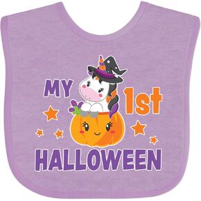 inktastic My 1st Halloween with Unicorn Witch Baby Bib