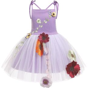 IMEKIS Toddler Girl Birthday Princess Dress Flower Embroidery Tulle Party Wedding Dresses Cake Smash Photo Shoot 1-6T