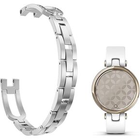 Stainless Steel Straps Compatible with Garmin Lily Smartwatch Replacement Band for Women Accessories U-style Dressy Wristband