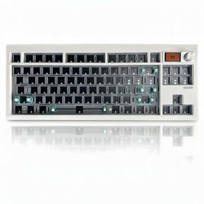 FKZ GMK87 TKL Mechanical Keyboard Kit,80% Hot-Swap Tri-Mode BT 5.0/2.4G/USB-C Wireless RGB Gaming Keyboard Custom Gasket Mounted TFT LCD Screen Barebones Kit with DIY Knob for PC Mac(Black)