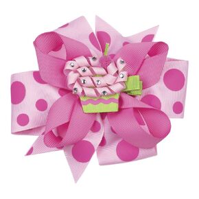 Bearington Baby Cupcake 3 in 1 Girl's First Birthday Outfit Hair Bow, Pink