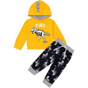 Toddler Baby Boys Clothes Long Sleeve Hooded Tops Sweatshirts Pants Outfit Set Boys Fall Winter Spring Outfits