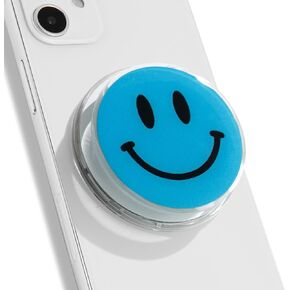 Magsafe Compatible Mobile Phone Grip Stand Holder Cute Smile Face Shape Expandible Collapsible for Kindle Smartphone Tablet Cell Phone Accessory (Baby Pink)
