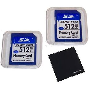 2 Pack 512mb Memory Cards Compatible with 512 MB SD Cards, 2 Pack Memory Cards and Cases w/Built to Last! Microfiber Cloth, Compatible with All SD Devices
