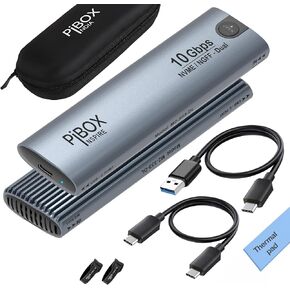 pibox India NVME M2 Enclosure Fan, NVMe SSD Enclosure - USB 3.2 10Gbps, Tool-Free M.2 NVMe Case, PCI-E NVMe Reader, USB-C, Supports M & B&M Keys, 2230/2242/2260/2280 SSDs Powerful -RTL9210 in Saudi Arabia