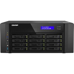 QNAP TS-h1290FX-7232P-64G-US 12 Bay U.2 NVMe/SATA All-Flash Desktop NAS مثالية لبيئات المكاتب، وتحرير الفيديو التعاوني 4K/8K، ومشاركة الملفات in Kuwait