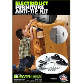 Furniture Anti-Tip Kit - 400 Pound Falling Furniture Prevention Device