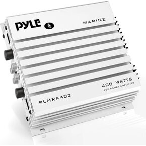 Pyle Hydra Marine Amplifier - Upgraded Elite Series 400 Watt 4 Channel Audio Amplifier | Waterproof Dual MOSFET Power Supply | GAIN Level Controls, RCA Stereo Input & LED Indicator