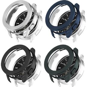 FitTurn 4-Pack Compatible with Xiaomi Watch S3 Watch Case & Metal Bezel Ring,Soft TPU Fashion Metal Color Frame Shock Resistant Proof Cover Protector Shell (4pack-1)