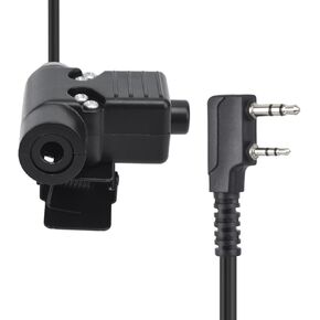 2 Pin U94 Ptt Tactical Push to Talk Button Radio 7mm Adapter System for Baofeng Kenwood(Black, Military Wiring)