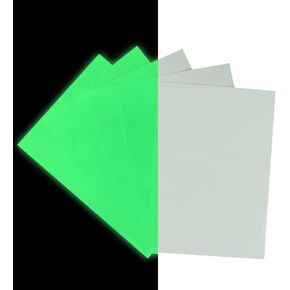 A4 8.27" x 11.7" Glow in The Dark Cold Laminating Film, PET Protective Film for Photos, Outdoor Posters, Billboards, Signs, Files, Specimen, Cards etc (5 Sheets, Green Glow) in Saudi Arabia