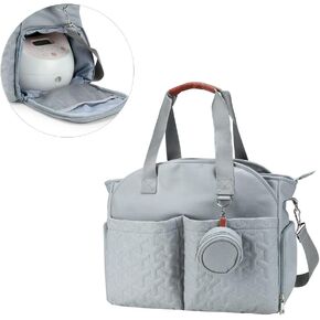 Breast Pump Bag - Baby Diaper Tote Bag with Laptop Sleeve and Insulation Pocket, Fit Most Breast Pumps Like Medela, Spectra S1,S2