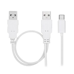 CY Cable USB 3.1 Type C USB-C to Dual A Male Extra Power Data Y Cable for Phone Hard Disk