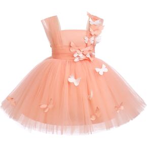 Toddler Baby Flower Girls Sequins Bowknot High Low Tutu Dress Petal Lace Princess Pageant Wedding Birthday Party Dress