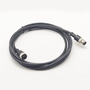 6.56ft M12 4 دبابيس كابل موصل ذكر إلى أنثى، كابل قولبة مستقيم من أنثى إلى ذكر سلك PVC كهربائي 250 فولت 4 أمبير تيار متردد/تيار مستمر، سلك مصبوب صناعي AWG22 (2 متر) in Kuwait