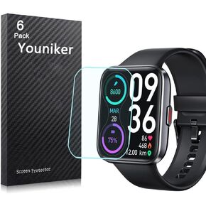6 Pack ID208 Plus 1.8" Watch Screen Protector Film Compatible with ENOMIR 1.8 inch Smartwatch ID208Plus Screen Protectors Foils Screen Cover Crystal Clear HD Anti-Scratch
