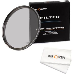 37mm Polarizing Filter, K&F Concept Circular Polarizer 37mm Super Slim Multi Coated Glass CPL Filter Compatible with Canon Nikon Digital Camera Lens + Microfiber Cleaning Cloth