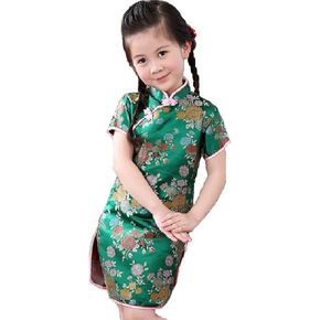 Baby Girl Lily Qipao Chinese Traditional Dress Cheongsam Infantis Chi-pao